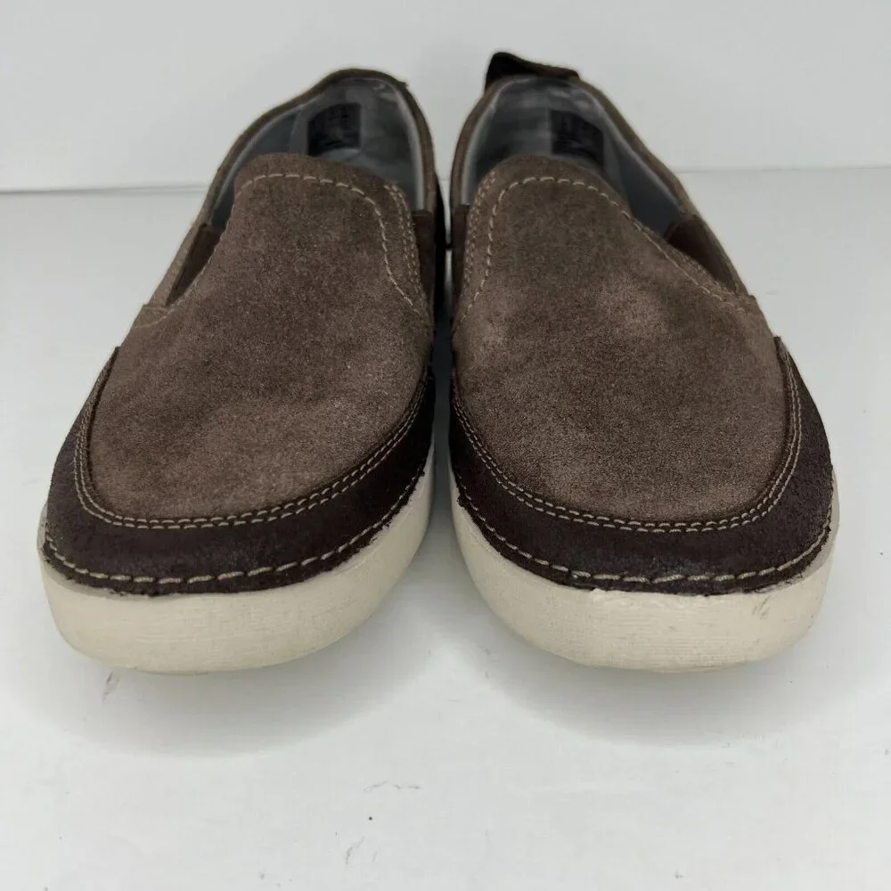 Collection by Clarks Mens 15807 Brown Suede Comfort Slip On Size 11 Loafers - Picture 3 of 9